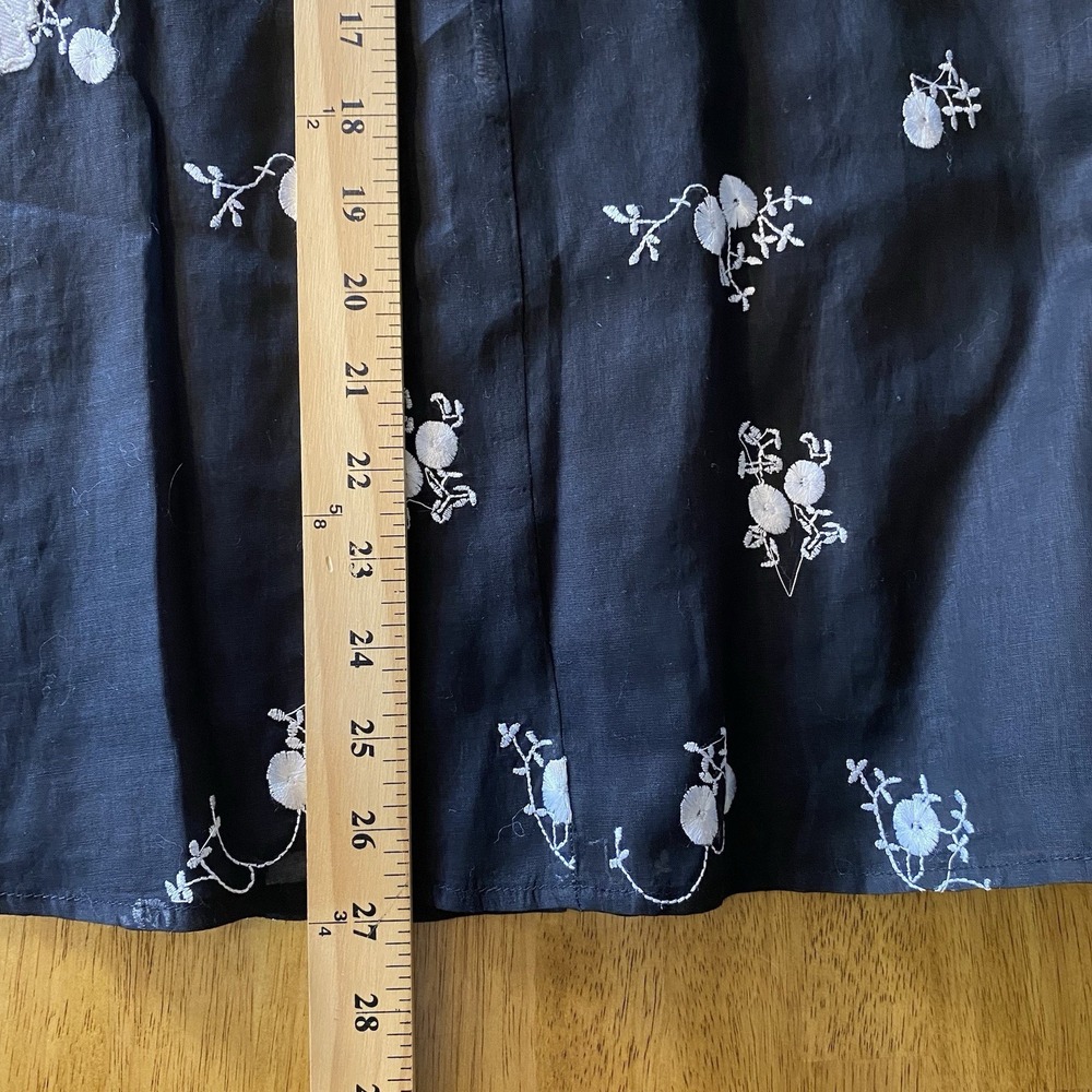 Persaman New York Womens Floral Embroidery Midi Skirt Size 12 Cotton Spring Chic - Picture 10 of 10